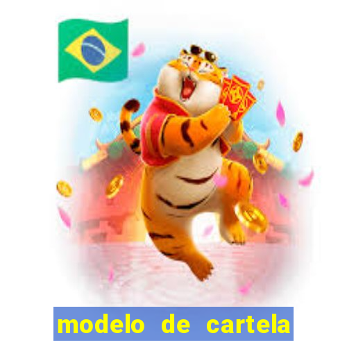 modelo de cartela de bingo em branco