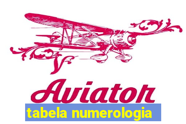 tabela numerologia